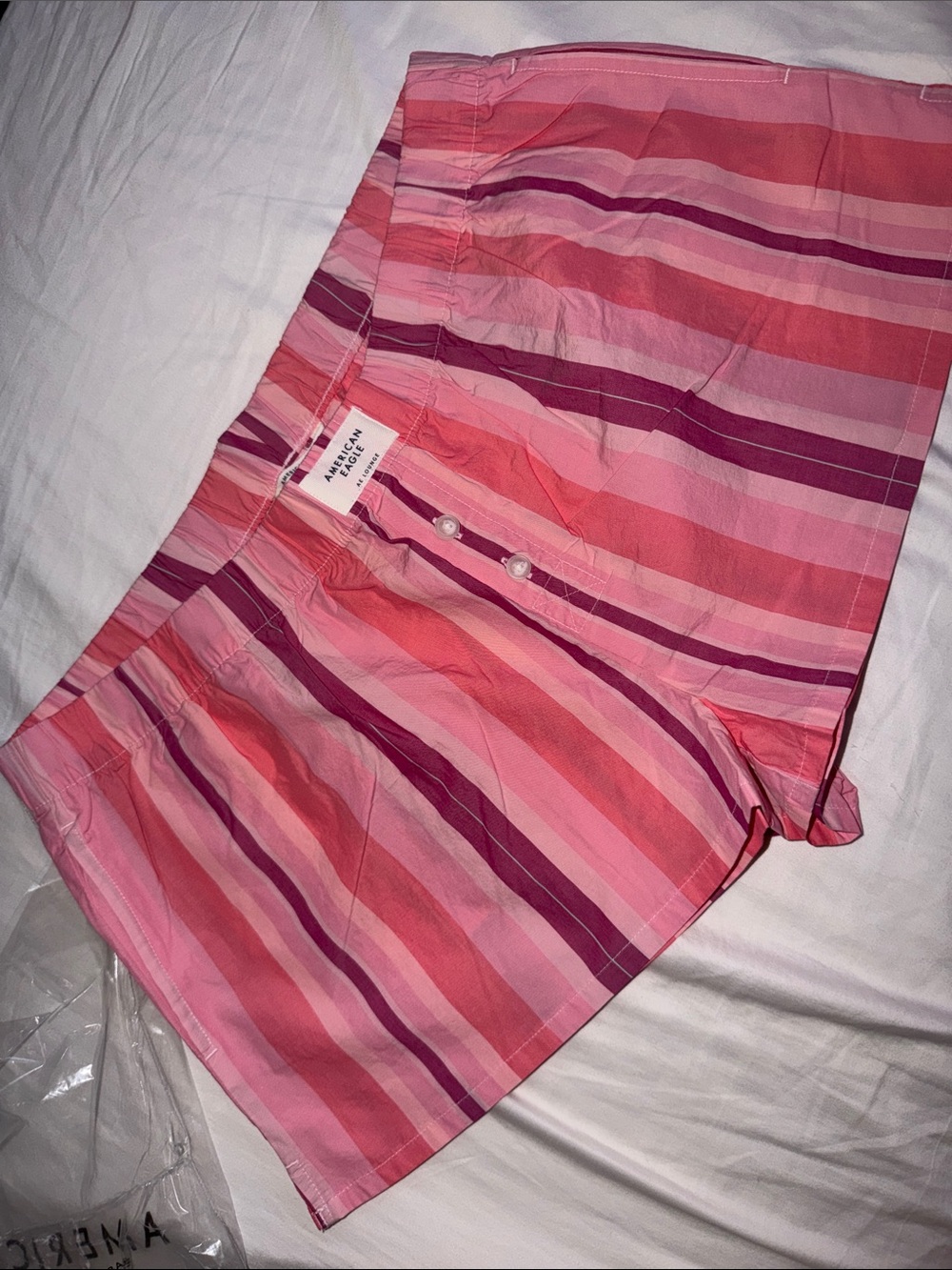 American Eagle Outfitters Pink & Magenta Striped lounge shorts - Picture 2 of 6